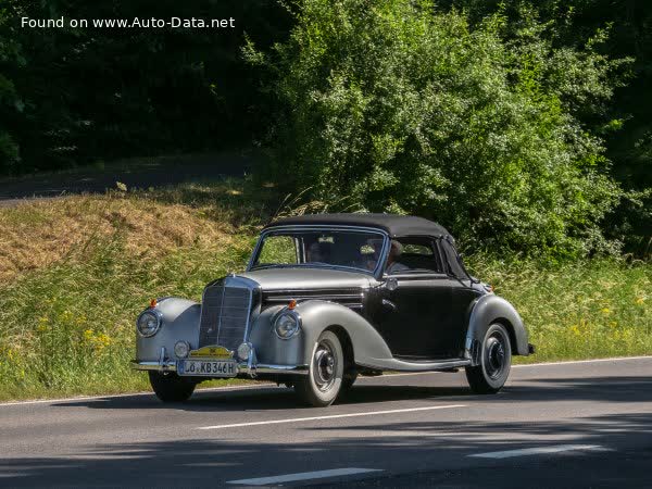 Full specifications and technical details 1951 Mercedes-Benz W187 Cabriolet A 220 (80 Hp)