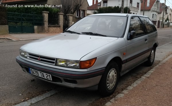 المواصفات والتفاصيل التقنية الكاملة 1990 Mitsubishi Colt III (C50) 1.5 (C52A) CAT (90 Hp)