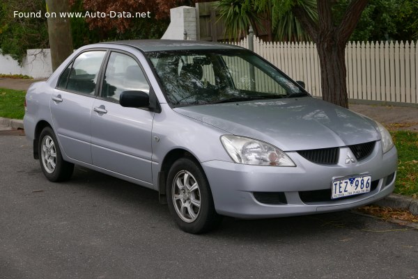 Full specifications and technical details 2003 Mitsubishi Lancer VIII 1.3i 16V (82 Hp)