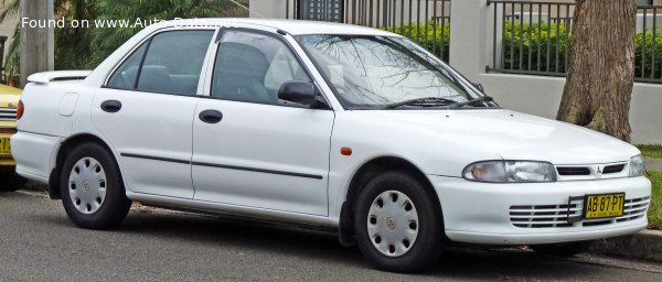 Full specifications and technical details 1992 Mitsubishi Lancer V 1.6 16V (CB4A) (113 Hp)