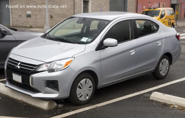 Full specifications and technical details 2019 Mitsubishi Mirage G4 (A10, facelift 2019) 1.2 MIVEC (78 Hp) CVT