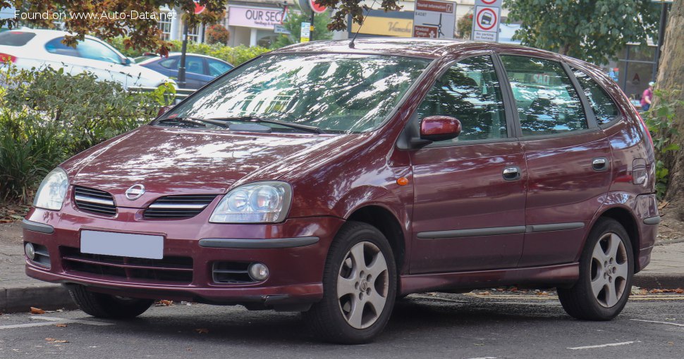 Full specifications and technical details 2003 Nissan Almera Tino (facelift 2003) 1.8 (114 Hp)