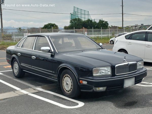 Full specifications and technical details 1990 Nissan President (HG50) 4.5 i V8 32V Type L (270 Hp)