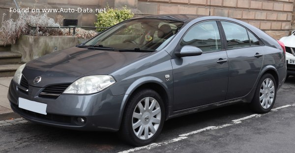 Full specifications and technical details 2002 Nissan Primera Hatch (P12) 2.2 DTI (126 Hp)