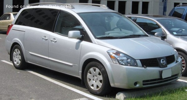 Full specifications and technical details 2003 Nissan Quest (FF-L) 3.5 i V6 24V (233 Hp)