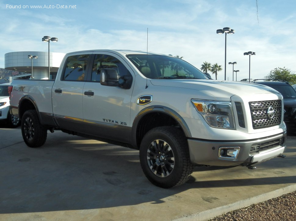 Full specifications and technical details 2015 Nissan Titan II XD Crew Cab 5.6 V8 (390 Hp) 4WD Automatic