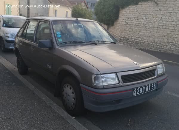 Spécifications complètes et détails techniques 1991 Opel Corsa A (facelift 1990) 1.4i (82 Hp)