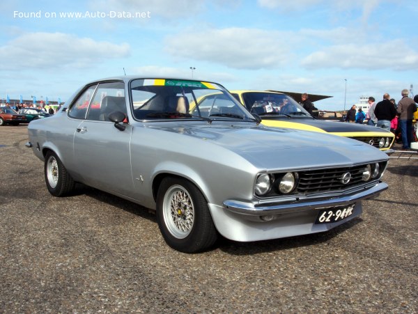 Full specifications and technical details 1970 Opel Manta A 1.9 S (88 Hp)