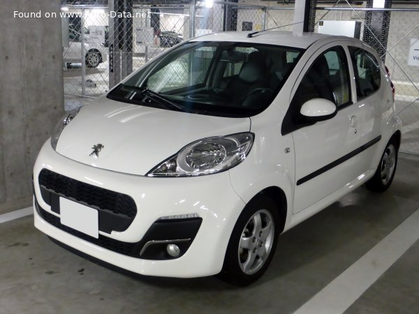 Full specifications and technical details 2012 Peugeot 107 (Phase III, 2012) 5-door 1.0 (68 Hp) 2-Tronic