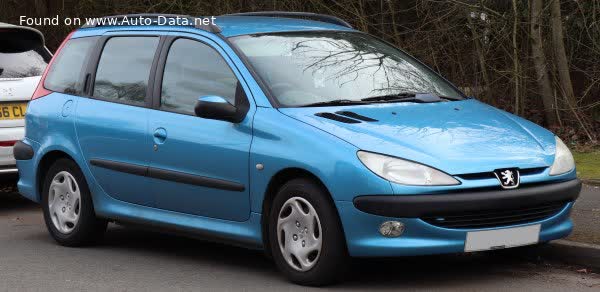 Spécifications complètes et détails techniques 2002 Peugeot 206 SW 1.6i 16V (110 Hp)