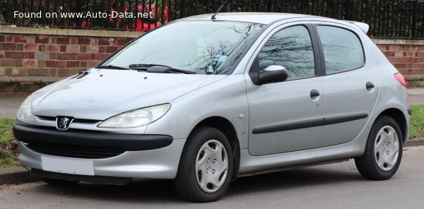 المواصفات والتفاصيل التقنية الكاملة 1998 Peugeot 206 1.1i (60 Hp)