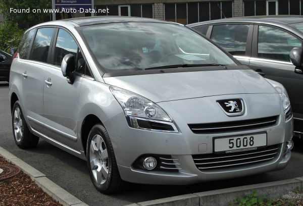 المواصفات والتفاصيل التقنية الكاملة 2009 Peugeot 5008 I (Phase I, 2009) 1.6 VTi (120 Hp)