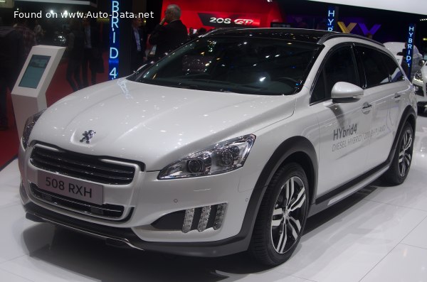 Full specifications and technical details 2011 Peugeot 508 I RXH (Phase I, 2011) 2.0 HDi (200 Hp) Hybrid4 4x4 EGS6