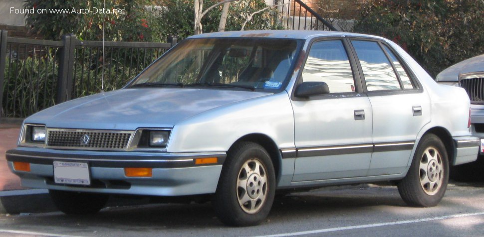 المواصفات والتفاصيل التقنية الكاملة 1986 Plymouth Sundance 2.5 i (102 Hp)