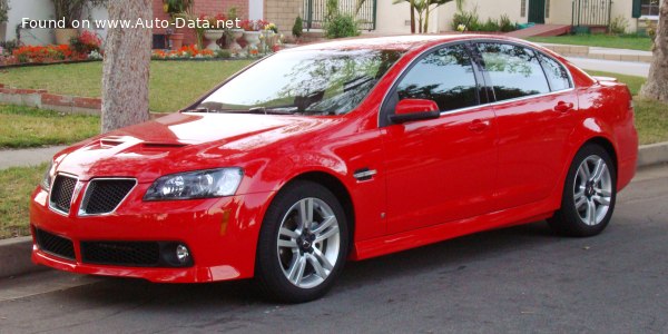 المواصفات والتفاصيل التقنية الكاملة 2008 Pontiac G8 3.6 V6 (256 Hp) Automatic