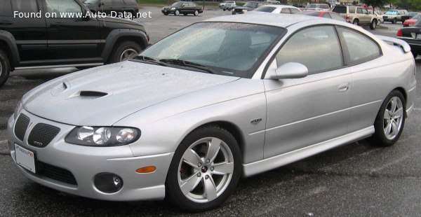 المواصفات والتفاصيل التقنية الكاملة 2005 Pontiac GTO 6.0 i V8 16V (405 Hp)