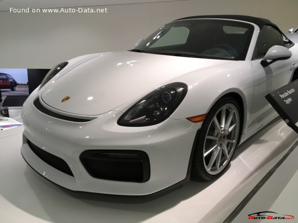 Full specifications and technical details 2015 Porsche Boxster (981) Spyder 3.8 (375 Hp)