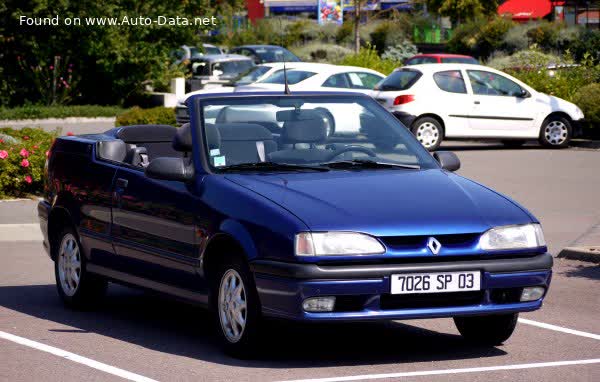 Spécifications complètes et détails techniques 1992 Renault 19 Cabriolet (D53) (facelift 1992) 1.8 i RSi (107 Hp)