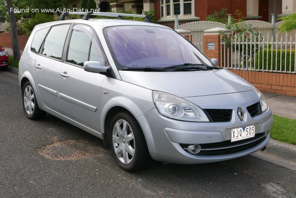 Full specifications and technical details 2006 Renault Grand Scenic II (Phase II) 2.0 dCi (150 Hp) Automatic