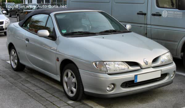 Spécifications complètes et détails techniques 1998 Renault Megane I Cabriolet (EA) 2.0i (109 Hp) Automatic