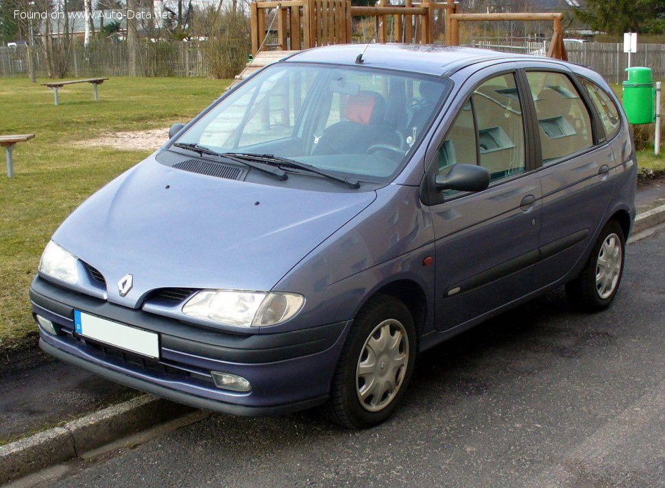 Full specifications and technical details 1999 Renault Megane Scenic 1.6i 16V (107 Hp)