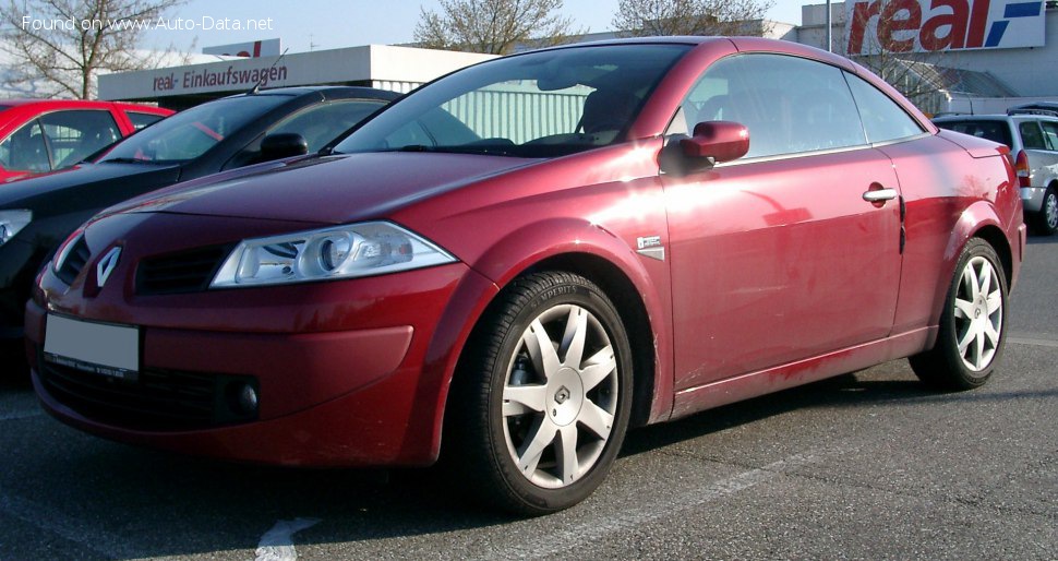 المواصفات والتفاصيل التقنية الكاملة 2006 Renault Megane II CC (Phase II, 2006) 2.0 16V (135 Hp) Automatic