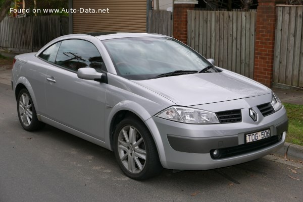 المواصفات والتفاصيل التقنية الكاملة 2004 Renault Megane II CC 1.6 16V (113 Hp)