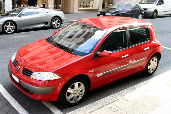 المواصفات والتفاصيل التقنية الكاملة 2002 Renault Megane II 1.4 16V (82 Hp)