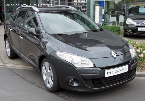 Full specifications and technical details 2010 Renault Megane III Grandtour 2.0 16V (140 Hp) CVT