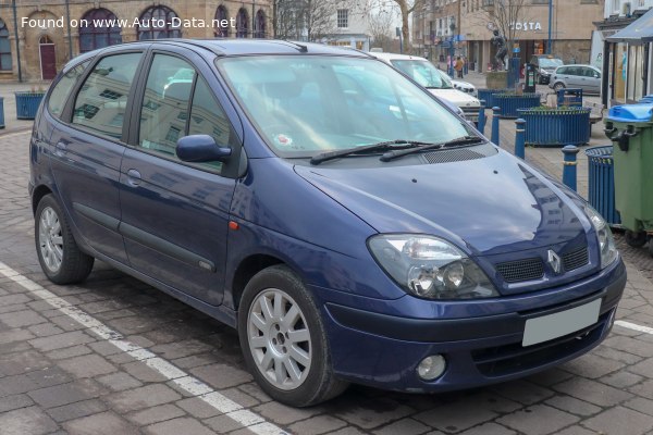 المواصفات والتفاصيل التقنية الكاملة 1999 Renault Scenic I (Phase II) 1.6 i 16V (107 Hp)