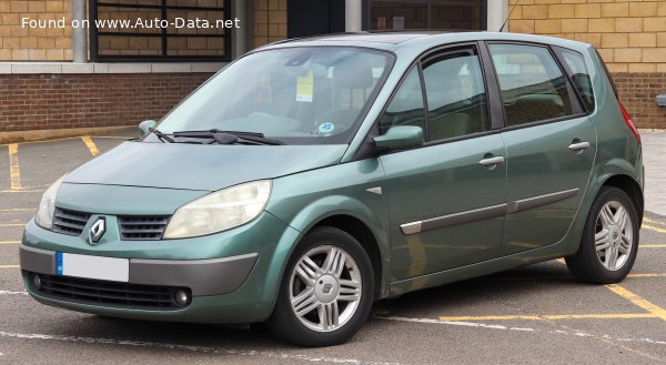 Full specifications and technical details 2003 Renault Scenic II (Phase I) 1.4 i 16V (98 Hp)