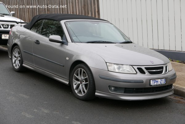 المواصفات والتفاصيل التقنية الكاملة 2004 Saab 9-3 Cabriolet II 2.8 V6 Turbo (250 Hp) Automatic