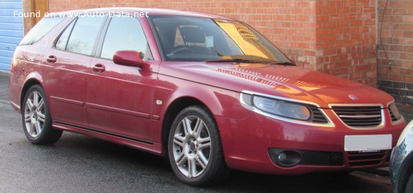 المواصفات والتفاصيل التقنية الكاملة 2005 Saab 9-5 Sport Combi (facelift 2005) 2.3t (185 Hp) Sentronic