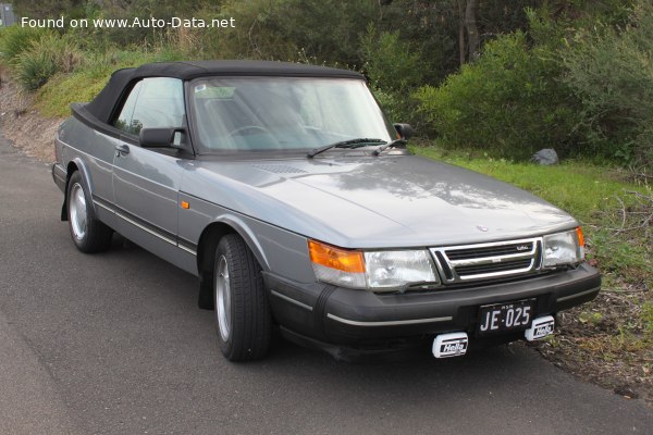 Full specifications and technical details 1990 Saab 900 I Cabriolet 2.0 i 16V Turbo (141 Hp)