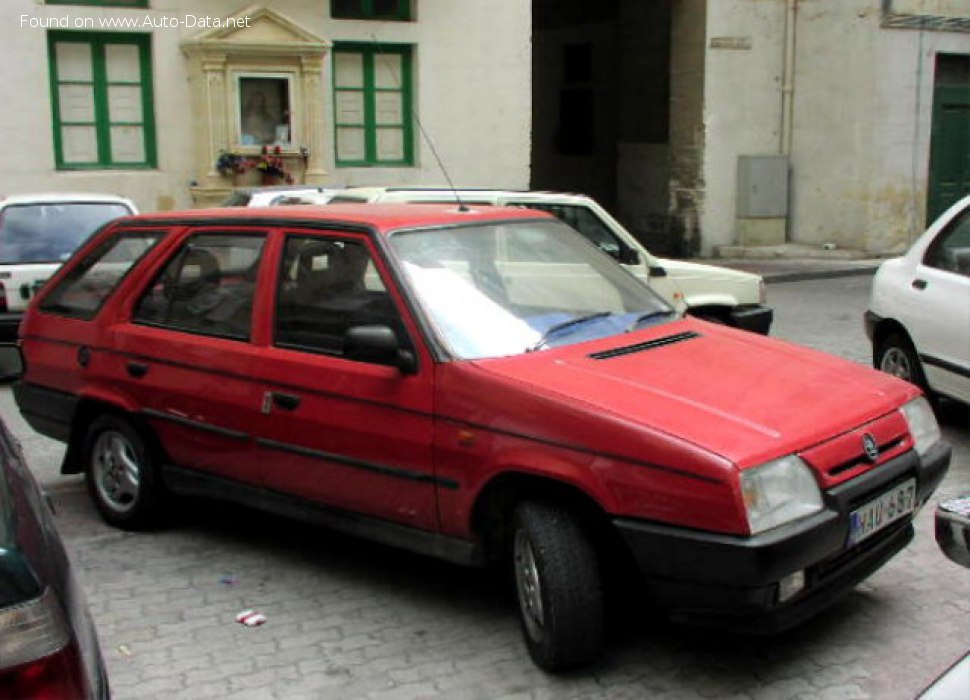 Full specifications and technical details 1992 Skoda Favorit Forman (785) 1.3 (135 E) (54 Hp)