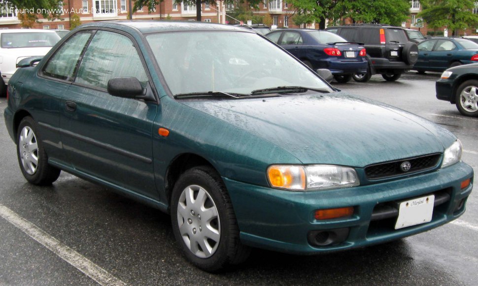 المواصفات والتفاصيل التقنية الكاملة 1998 Subaru Impreza I Coupe (GFC) 2.5 (167 Hp) 4WD