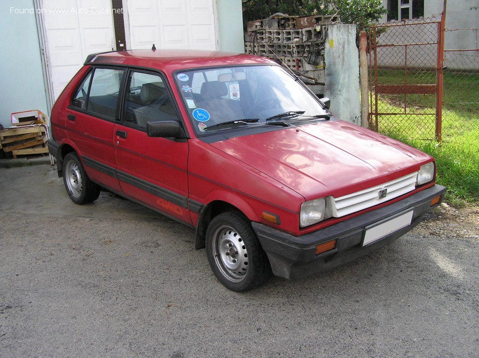 المواصفات والتفاصيل التقنية الكاملة 1990 Subaru Justy I (KAD) 1000 4WD (KAD-A) (5 dr) (50 Hp)