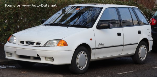 المواصفات والتفاصيل التقنية الكاملة 1995 Subaru Justy II (JMA,MS) 1.3 i 4x4 (5 dr) (68 Hp)