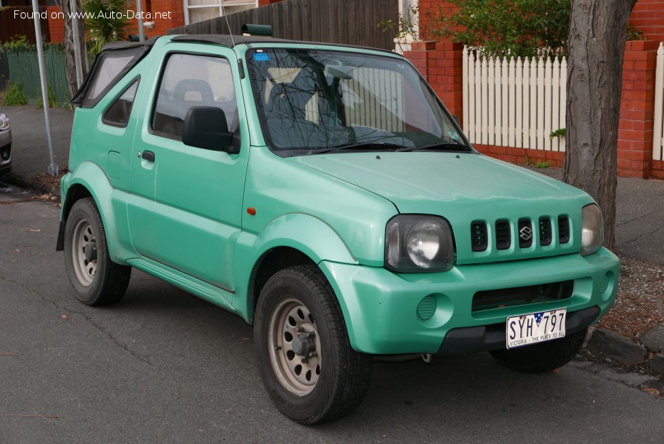 المواصفات والتفاصيل التقنية الكاملة 1998 Suzuki Jimny Cabrio III 1.3 i 16V (80 Hp) 4WD Automatic