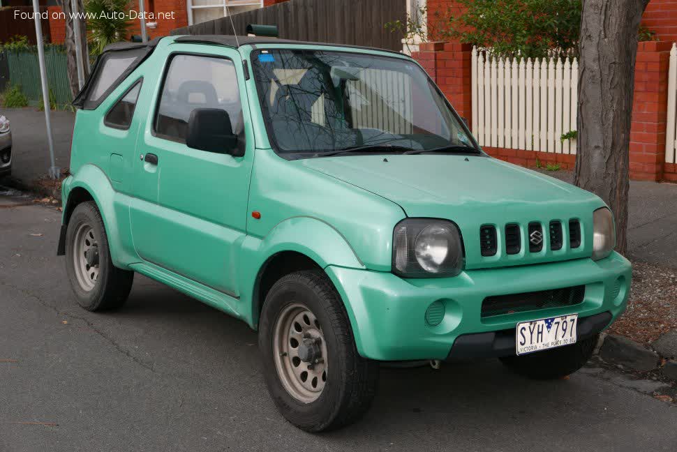 Spécifications complètes et détails techniques 1999 Suzuki Jimny Cabrio III 1.3 16V (80 Hp) 4WD