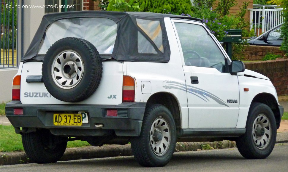 المواصفات والتفاصيل التقنية الكاملة 1988 Suzuki Vitara Cabrio (ET,TA) 1.6 (TA) (80 Hp) Automatic