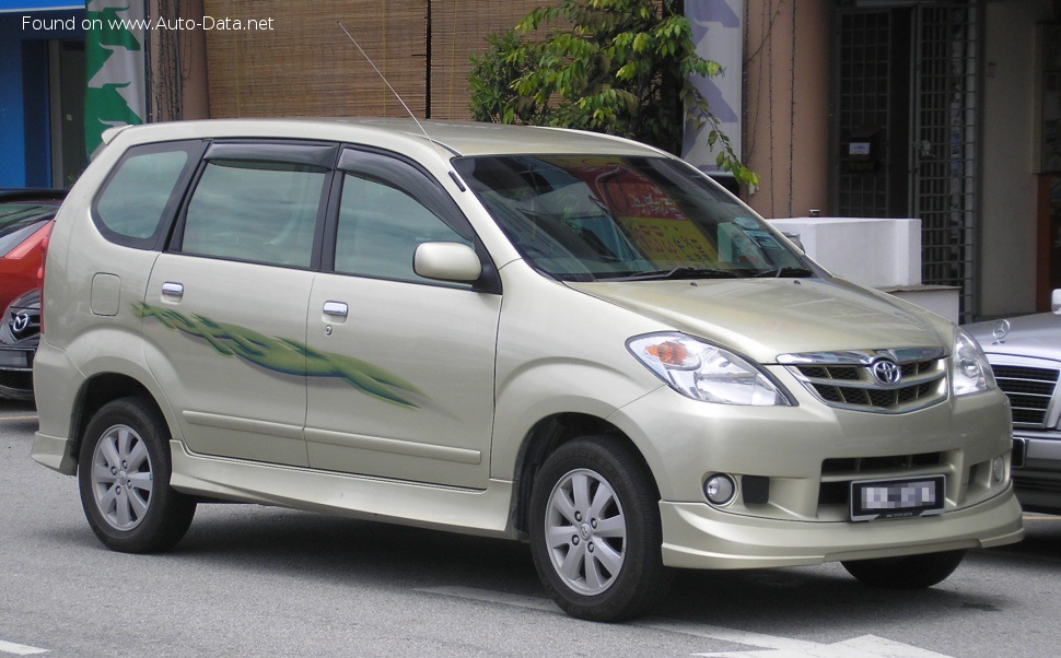 Full specifications and technical details 2006 Toyota Avanza I (facelift 2006) 1.5 (109 Hp)