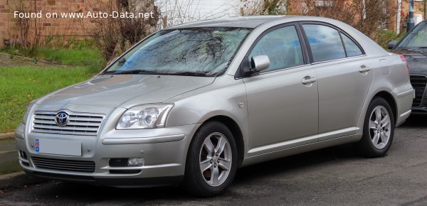 Full specifications and technical details 2003 Toyota Avensis II Hatch 2.0 D-4D (116 Hp)