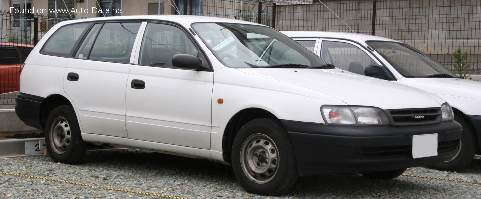 المواصفات والتفاصيل التقنية الكاملة 1992 Toyota Caldina (T19) 1.8i 16V CZ (125 Hp) Automatic