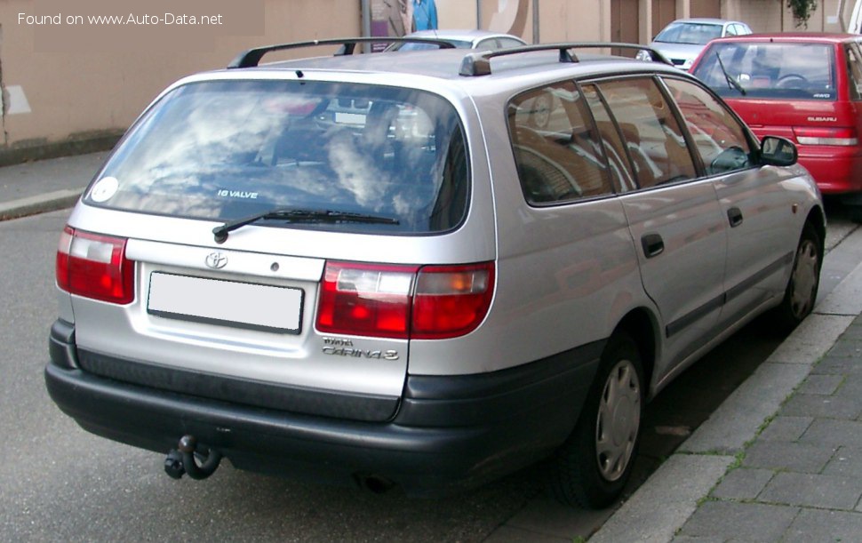 Full specifications and technical details 1994 Toyota Carina E Wagon (T19) 1.6 i 16V XLi (107 Hp)