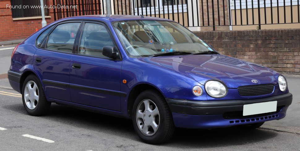 المواصفات والتفاصيل التقنية الكاملة 1997 Toyota Corolla Compact VIII (E110) 1.6 (110 Hp)