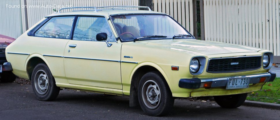 Full specifications and technical details 1976 Toyota Corolla Hatch III (E30, E40, E50, E60) 1.6 (73 Hp)