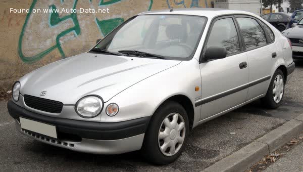 Full specifications and technical details 1997 Toyota Corolla Hatch VIII (E110) 1.6 i 16V (110 Hp)