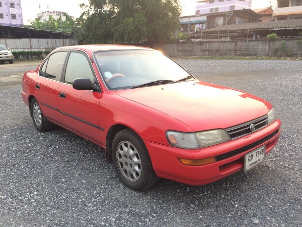 المواصفات والتفاصيل التقنية الكاملة 1992 Toyota Corolla VII (E100) 1.3 XLI 16V (EE101) (88 Hp)