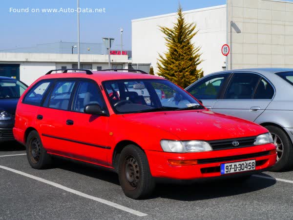 Spécifications complètes et détails techniques 1992 Toyota Corolla Wagon VII (E100) 1.3 i XLI 16V (88 Hp)